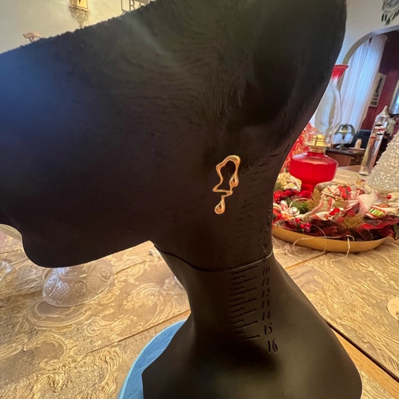 Gold Abstract Earrings - Picture 3 of 4